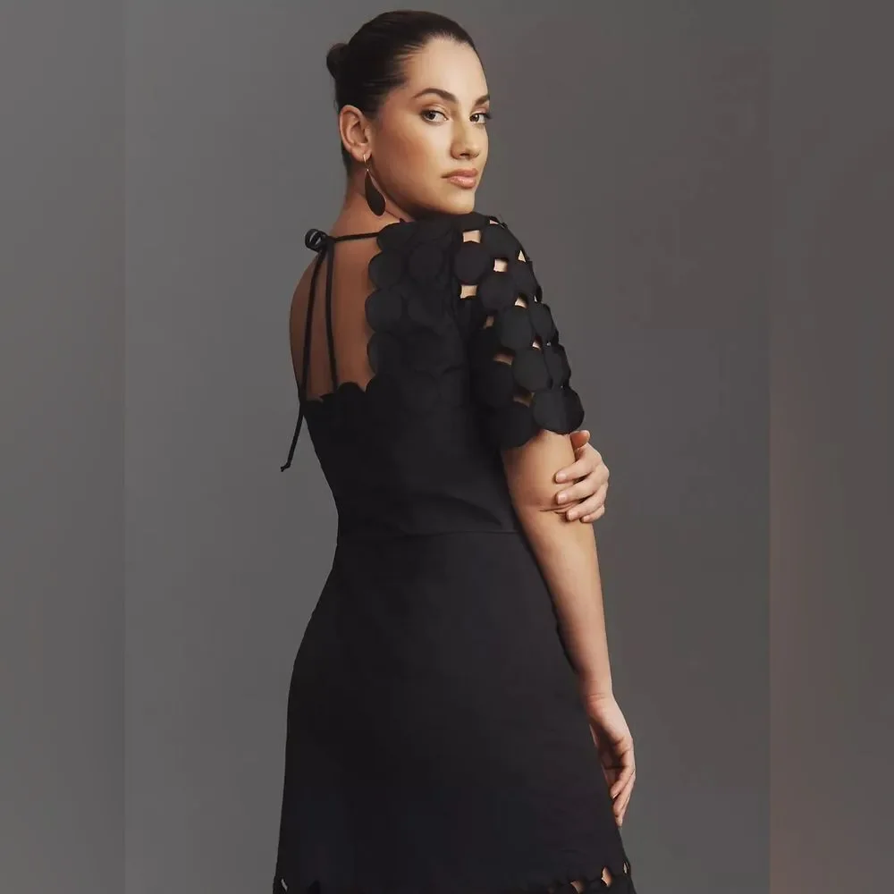Anthropologie Cutwork Mini Shift Dress NWT - Picture 7 of 12